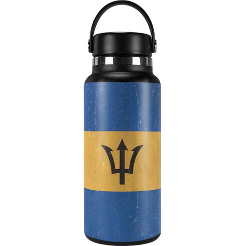 Barbados Flag Distressed Hydro Flask 32oz Wide Mouth Skin